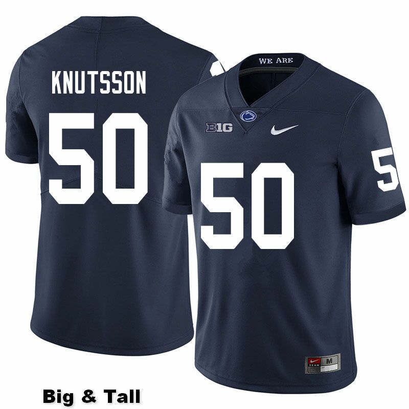 NCAA Nike Men's Penn State Nittany Lions WIll Knutsson #50 College Football Authentic Big & Tall Navy Stitched Jersey EIY3198EQ